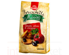 Duonos traškučiai Bruschette Maretti su pomidorais, alyvuogėm, raudonėliu 70g